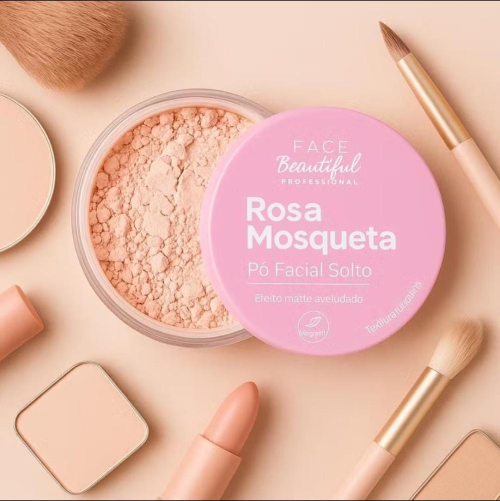 Pó Facial Solto Rosa Mosqueta