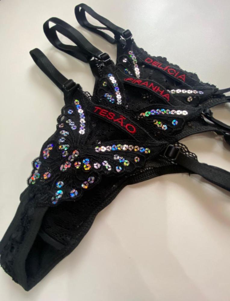 Tanga Borboleta Bordada