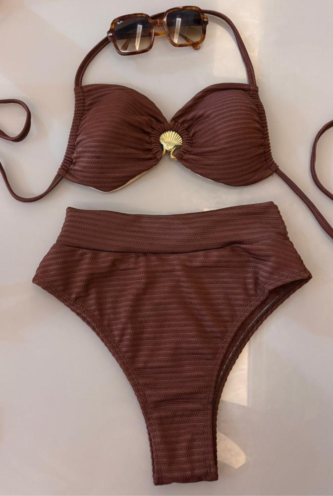 Biquini Hot Pants Marrom